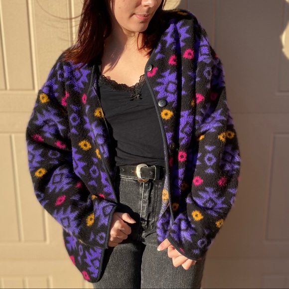Vintage Geometric Fleece Jacket - Picture 2 of 7